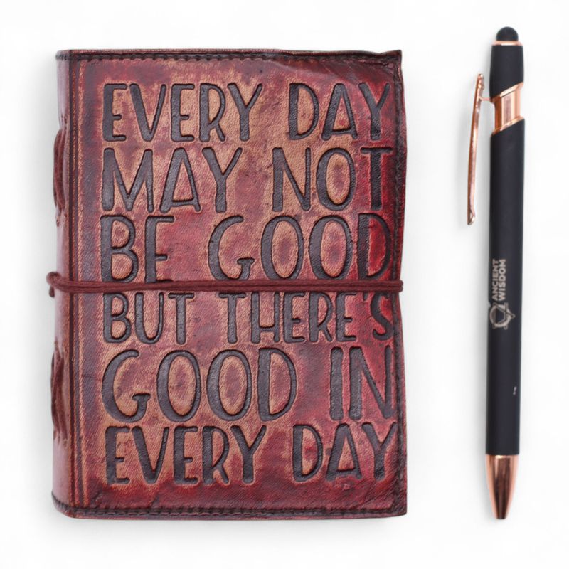 Debela Kožna Bilježnica s Grubo Rezanim Rubom (5x3,5") – Every Day May Not Be God