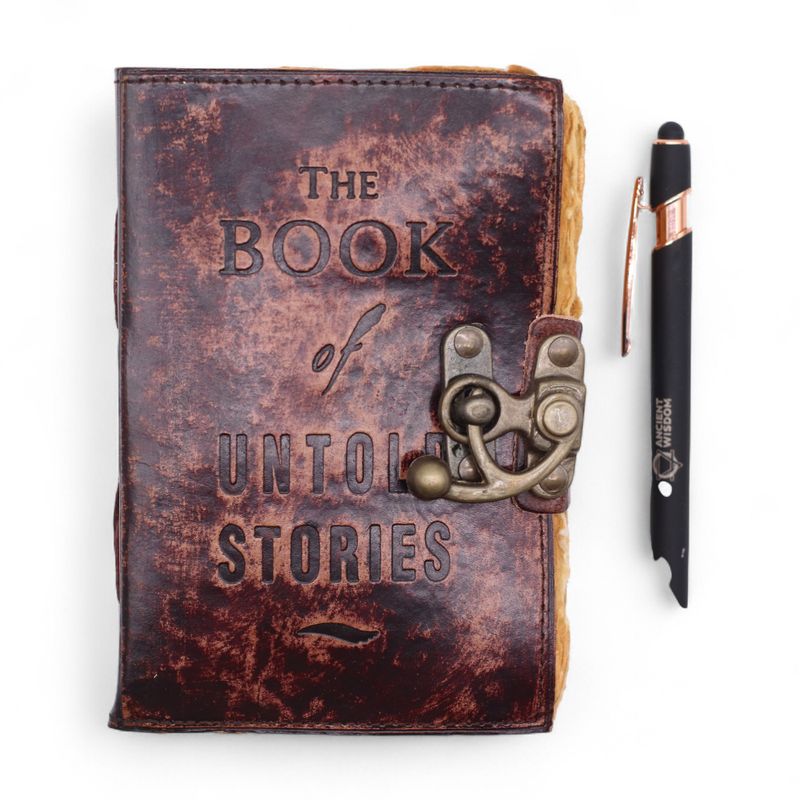 Debela Kožna Bilježnica s Grubo Rezanim Rubom (6x4") – The Book of Untold Stories