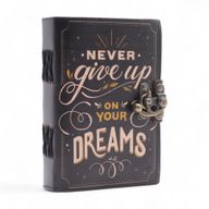 Kožna Bilježnice s Tiskom (7x5") – Never Give Up On Your Dreams – 200 stranica