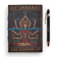 Kožna Bilježnica s Printom (7x5") – My Chakras Are Aligned AF – 200 praznih stranica