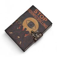 Kožna Bilježnica s Printom (7x5") – Stop Doom Scrolling – 200 praznih stranica