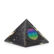 Mala Orgonitna Piramida 5,5×4,5cm – Cvijet Života – Komadići Crnog Turmalina