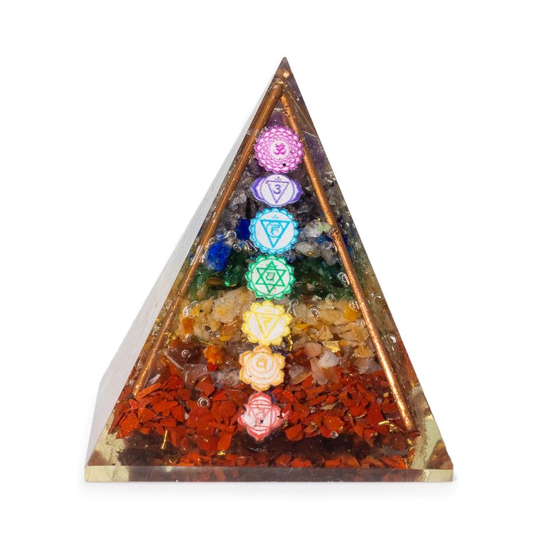 Srednja Orgonitna Piramida 7×6cm – Bakrene Šipke - Komadići Kristala 7 Čakri