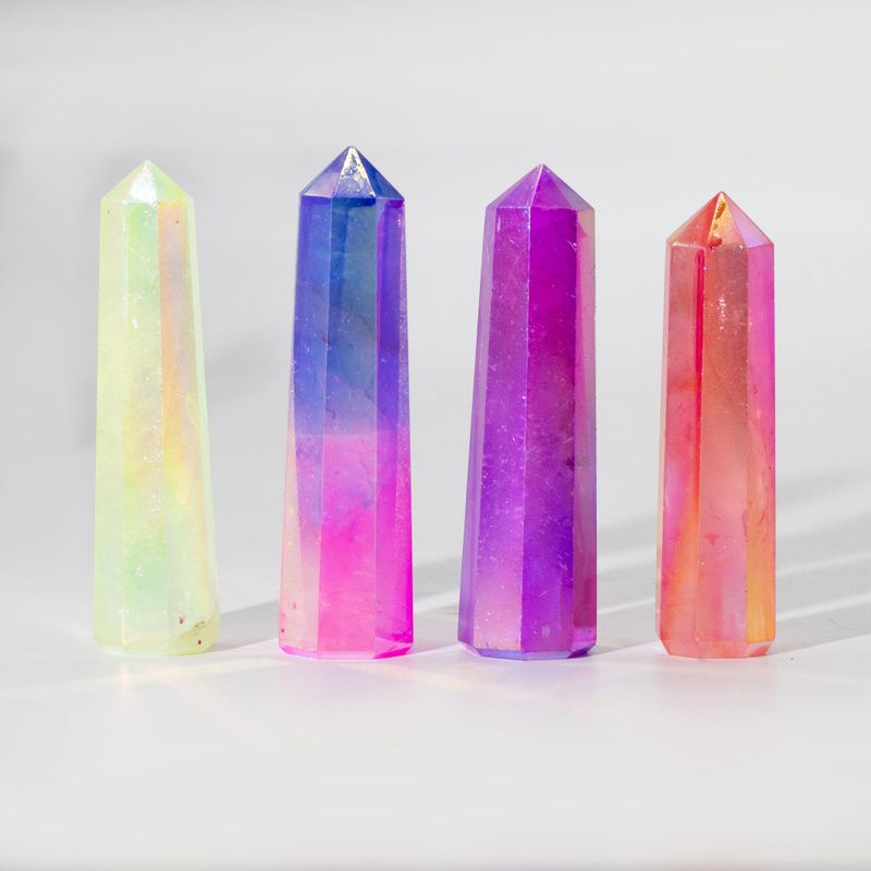Kristalni Obelisk od Dragog Kamenja, cca 9 cm – Aurora Kvarc – Breskva