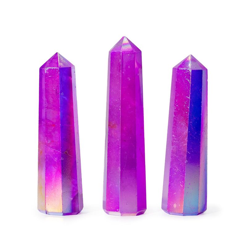 Kristalni Obelisk od Dragog Kamenja, cca 9 cm – Aurora Kvarc – Ljubičasta