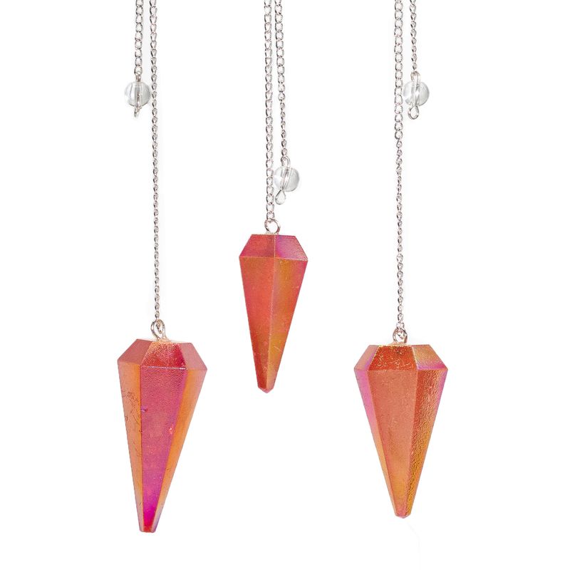 Šesterostrani Visak - Aurora Crystal Peach - 4cm
