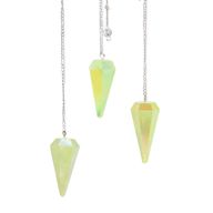 Šesterostrani Visak - Aurora Crystal Pastelno Zelena - 4cm