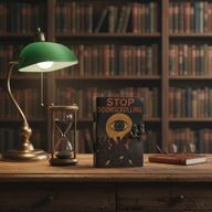 Kožna Bilježnica s Printom (7x5") – Stop Doom Scrolling – 200 praznih stranica