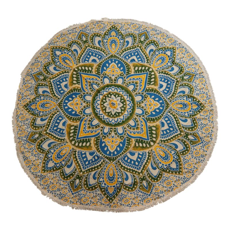 Velika Mandala Okrugla Dekoracija (180cm) – Žuta & Plava