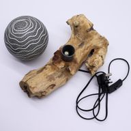 Drift Glow Lampion s Drvenom Bazom – Siva Luna
