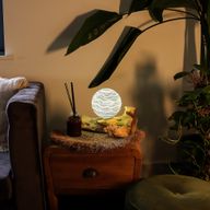 Drift Glow Lampion s Drvenom Bazom – Siva Luna
