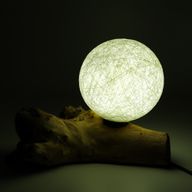 Drift Glow Lampion s Drvenom Bazom – Pamuk Luna – Ivory