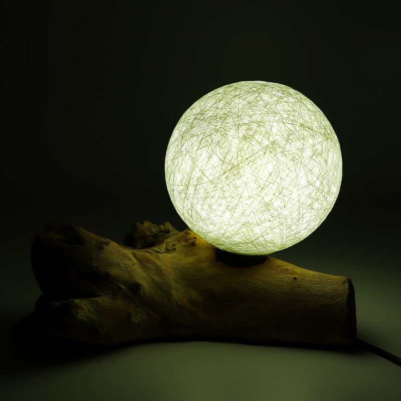Drift Glow Lampion s Drvenom Bazom – Pamuk Luna – Ivory