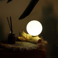 Drift Glow Lampion s Drvenom Bazom – Pamuk Luna – Ivory