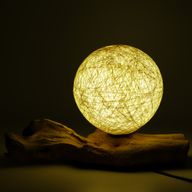 Drift Glow Lampion s Drvenom Bazom – Pamuk Luna – Krem