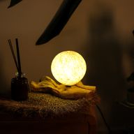 Drift Glow Lampion s Drvenom Bazom – Pamuk Luna – Krem