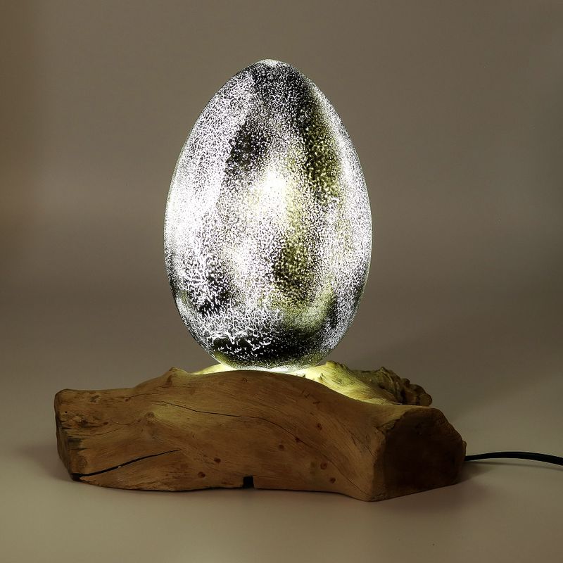 Drift Glow Lampion s Drvenom Bazom – Efekt Pukotina, Lava Jaje, Siva