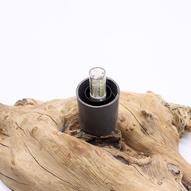Drift Glow Lampion s Drvenom Bazom – Siva Luna