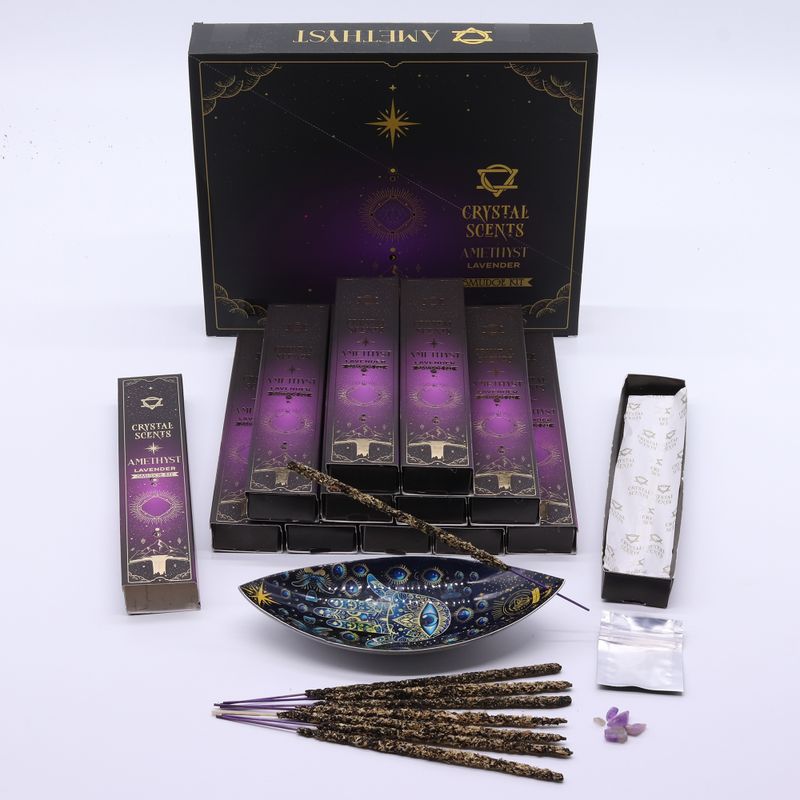 Mirisni štapići za pročišćavanje s ametistom - Lavanda