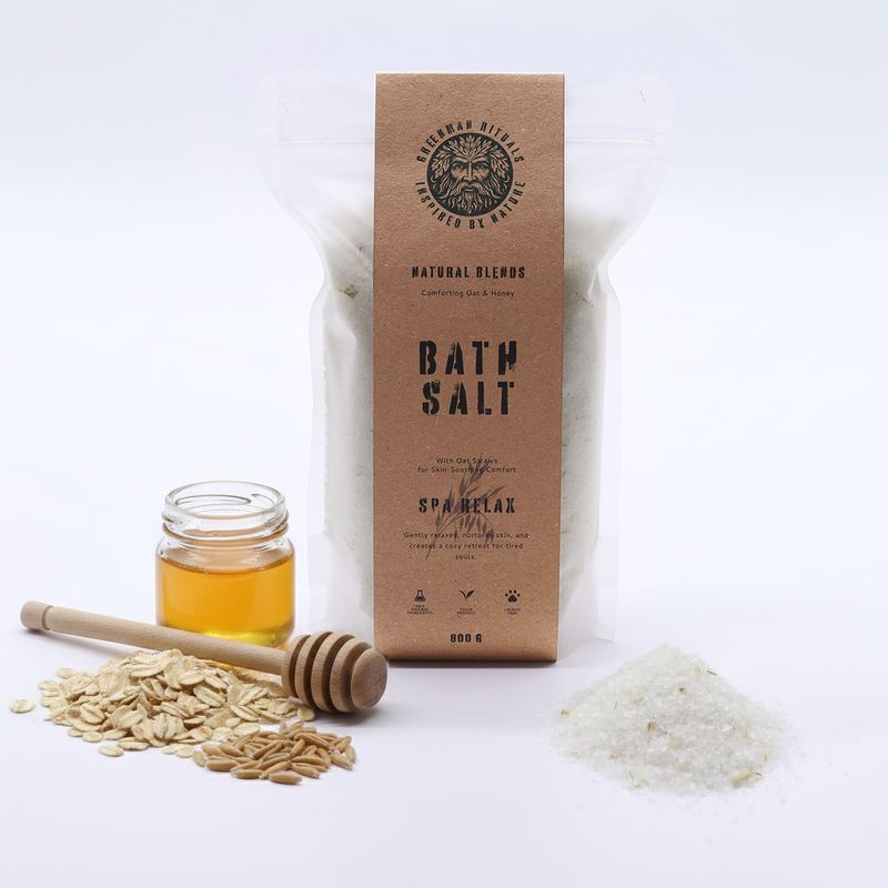 Greenman Rituals Epsom soli za kupanje s zobi i medom – Spa Relax Blend