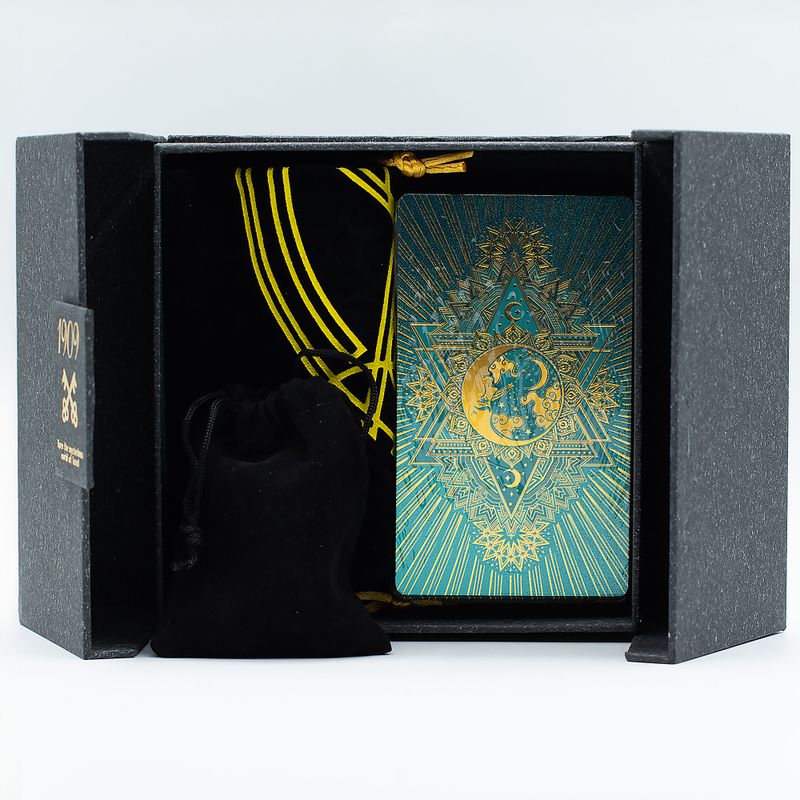 Set Tarot Karata sa Zlatno-tirkiznim Foliotiskom – Poklon-kutija s knjižicom