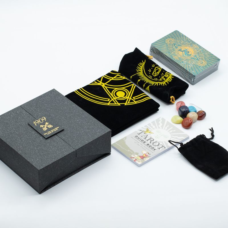 Set Tarot Karata sa Zlatno-tirkiznim Foliotiskom – Poklon-kutija s knjižicom