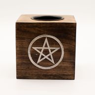 Veliki Kockasti Grijač Ulja od Drva Manga - Pentagram