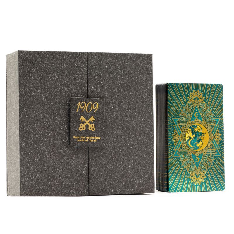 Set Tarot Karata sa Zlatno-tirkiznim Foliotiskom – Poklon-kutija s knjižicom