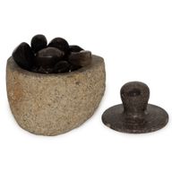 Posuda za uzemljenje od prirodnog riječnog kamena – Srednja (cca 12x8cm)