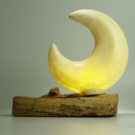 DriftGlow lampa s Crackle efektom, sjenilo u obliku polumjeseca - siva