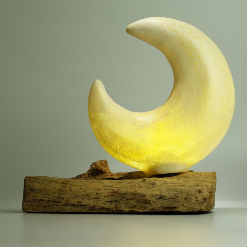 DriftGlow lampa s Crackle efektom, sjenilo u obliku polumjeseca - siva