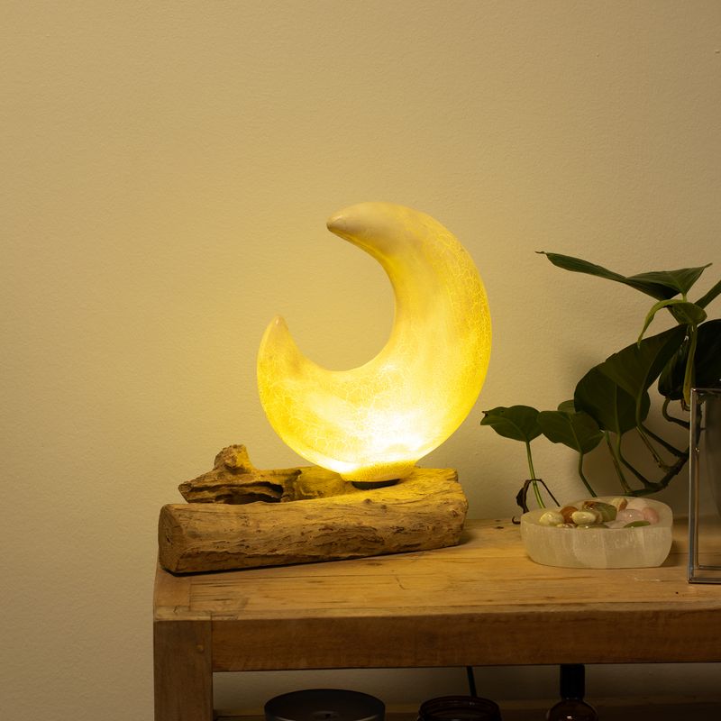 DriftGlow lampa s Crackle efektom, sjenilo u obliku polumjeseca - siva