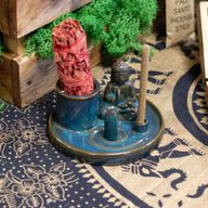 Višenamjenski držač za tamjan s Budom – Plava keramička izvedba