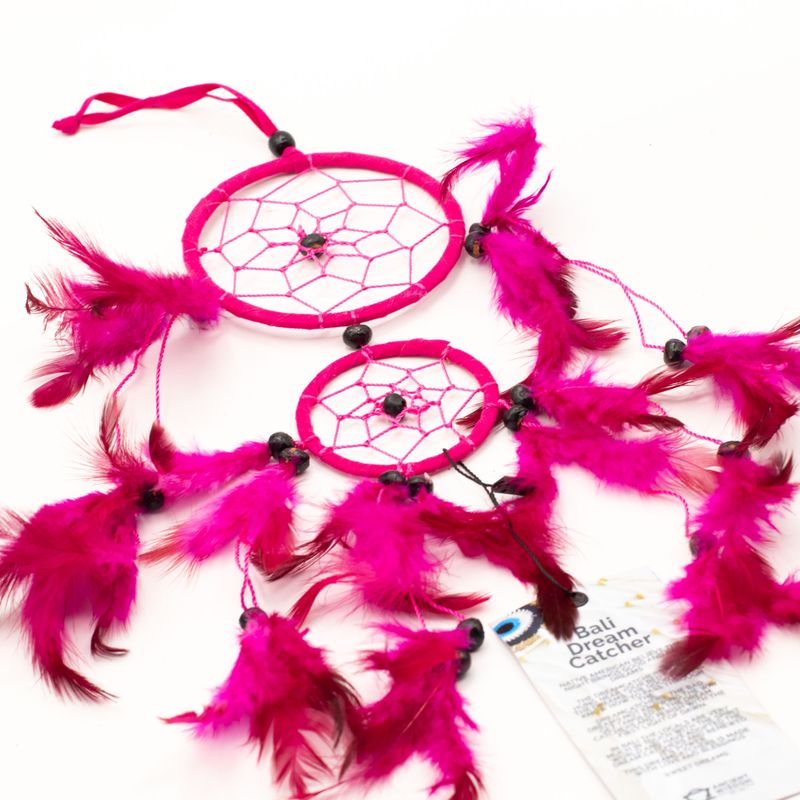 Bali Hvatač Snova - Srednji Okrugli - Tirkiz/Pink/Ljubičasta