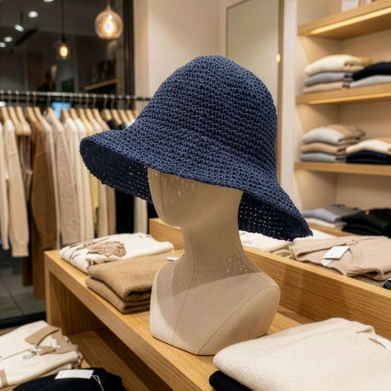 Nomad Sari ležerna slamnata ljetna kapa – Tamnoplava