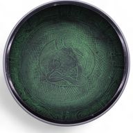 Veoma Glasna - Pjevajuća Zdjela s Gljivama – 23x10,5 cm 1,3 kg – Mahovinasto Zelena