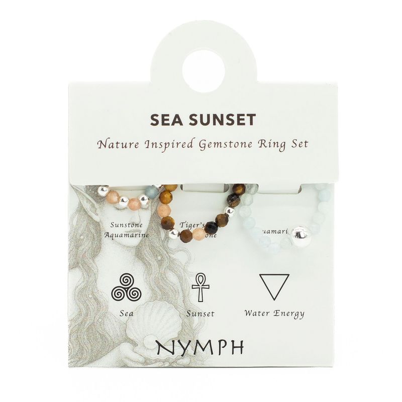 Nymph Spirit set prstenja s prirodnim kamenjem - Sea Sunset