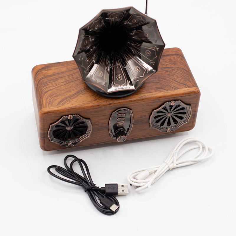 Retro Mini dvostruki gramofonski zvučnik - Bluetooth - 5.4 vata × 2