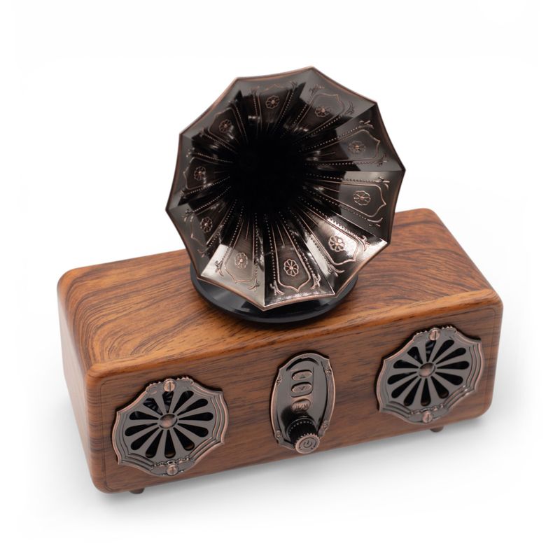 Retro Mini dvostruki gramofonski zvučnik - Bluetooth - 5.4 vata × 2