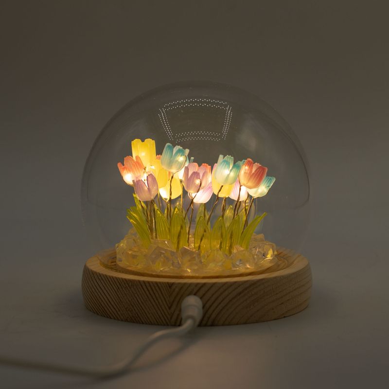 LED cvjetna kupola s 20 višebojnih tulipana – USB