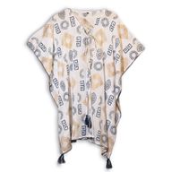 Nomad Sari On the Med Kolekcija - Kaftan - Zlatna & Plava s Grčkim Motivima - Ručno Oslikano
