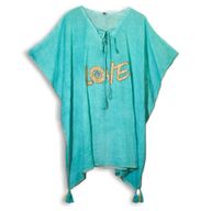 Nomad Sari On the Med Kolekcija - Kaftan - Tirkizna & Zlatna Love Dizajn