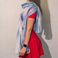 Nomad Sari  - Ljetna šal -  180x50 cm - Zabavni sjaj - Tamnoplava