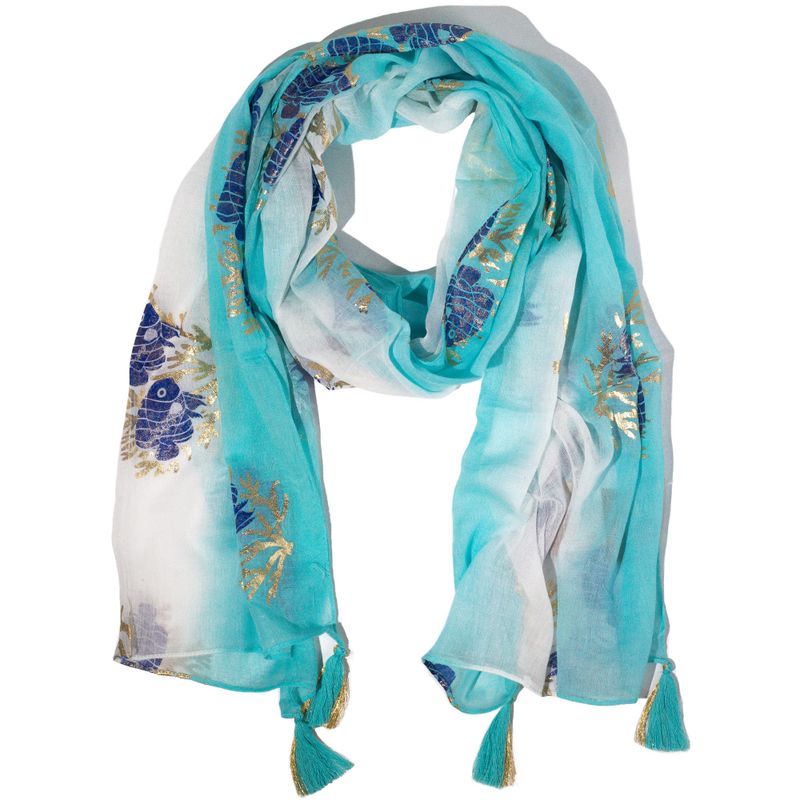 Nomad Sari  - Ljetni šal -  180x50cm - Aqua Fish - Turquois