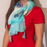 Nomad Sari  - Ljetni šal -  180x50cm - Aqua Fish - Turquois