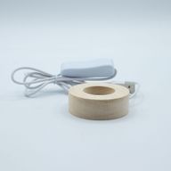 Okruglo drveno USB LED postolje 6cm - Hladno bijelo/Toplo bijelo/ Dnevno svjetlo