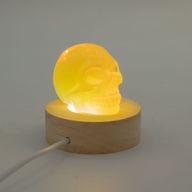 Okruglo drveno USB LED postolje 6cm - Hladno bijelo/Toplo bijelo/ Dnevno svjetlo
