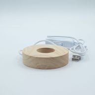 8 cm okrugli drveni USB LED stalak - Hladno/Toplo/Dnevno svjetlo