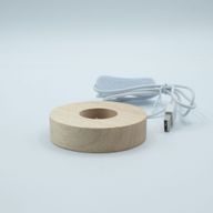 8 cm okrugli drveni USB LED stalak - višebojni