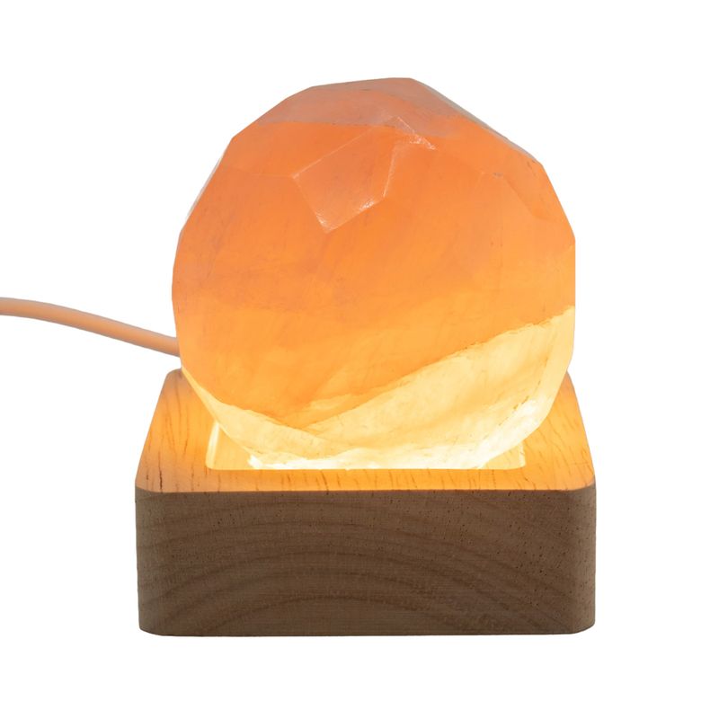 6 cm kvadratni drveni USB LED stalak - hladno/toplo/dnevno svjetlo